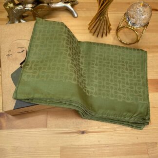 Bloom Desen Pamuk İpeksi Jakar Şal - Haki - Organic ScarfsOrganic Scarfs