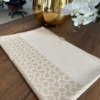 Bloom Desen Pamuk İpeksi Jakar Şal - Koyu Bej - Organic ScarfsOrganic Scarfs