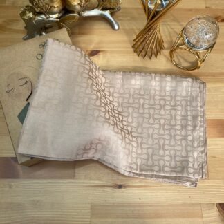 Bloom Desen Pamuk İpeksi Jakar Şal - Mocha - Organic ScarfsOrganic Scarfs