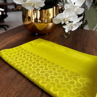 Bloom Desen Pamuk İpeksi Jakar Şal - Yağ Yeşili - Organic ScarfsOrganic Scarfs