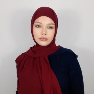 Boneli Şifon - Bordo - Organic ScarfsOrganic Scarfs