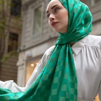 Bonjela Marka Dama İpeksi Jakar Şal - Benetton - Organic ScarfsOrganic Scarfs
