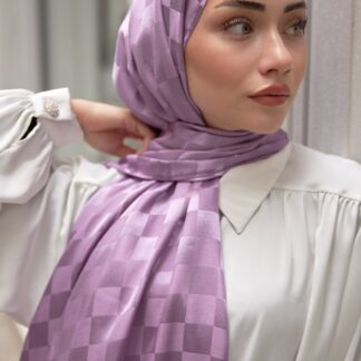 Bonjela Marka Dama İpeksi Jakar Şal - Lavanta - Organic ScarfsOrganic Scarfs