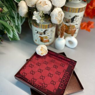 GUCCİ ÇİFT TARAFLI KAŞMİR İPEK EŞARP 7859- BORDO