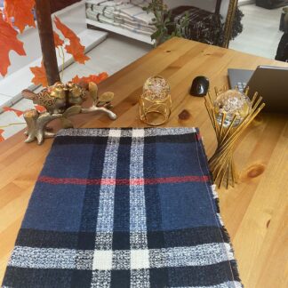 Burberry Çift Taraflı Yumuşak Dokulu Triko Örgü Şal & Atkı - Lacivert - Organic ScarfsOrganic Scarfs