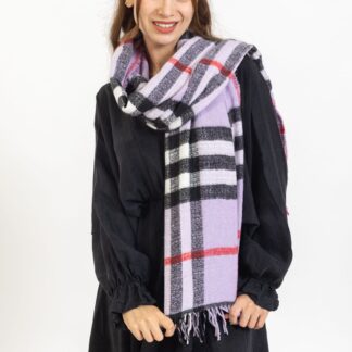 Burberry Çift Taraflı Yumuşak Dokulu Triko Örgü Şal & Atkı - Lila - Organic ScarfsOrganic Scarfs