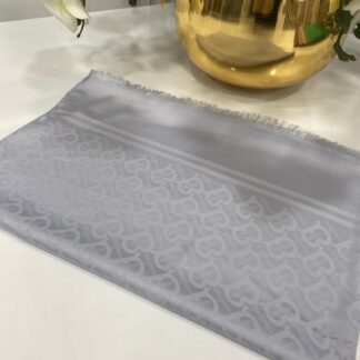 Burberry Pamuklu İpek Jakar Şal - Gri - Organic ScarfsOrganic Scarfs