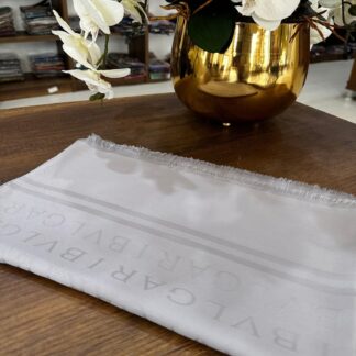 Bvlgari Pamuk İpeksi Jakar Şal - Gri - Organic ScarfsOrganic Scarfs