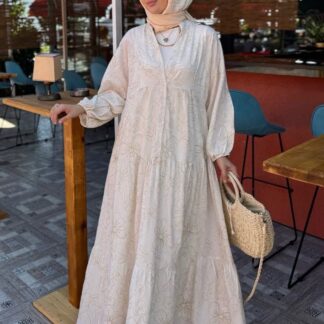 Keten Linen Breeze Elbise- Bej