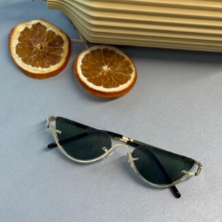 Gucci Metal Çerçeve Gold Kadın Güneş Gözlüğü - Yeşil
