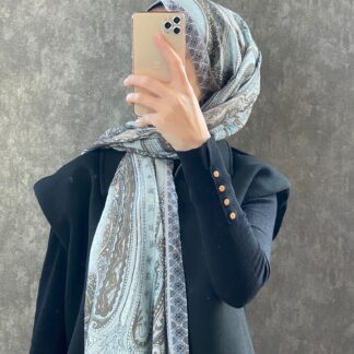 Etro Etnik Desen Pamuk Soft Şal 36631 - Su Yeşili