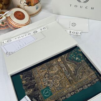 Touch İthal Etnik Desen Pamuk İpek Şal -35330 - Yeşil