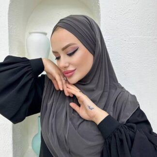 Çapraz Üç Bantlı Uzun Drape Bone - Antrasit - Organic ScarfsOrganic Scarfs