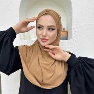 Çapraz Üç Bantlı Uzun Drape Bone - Camel - Organic ScarfsOrganic Scarfs