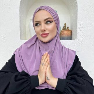 Çapraz Üç Bantlı Uzun Drape Bone - Lavanta - Organic ScarfsOrganic Scarfs