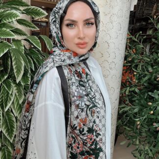 GUCCİ DESEN İTHAL VUAL İPEK ŞAL 15801- EKRU