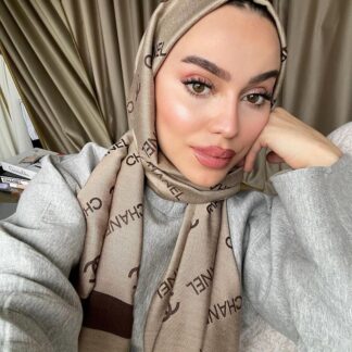 Chanel Çİft Taraflı Kaşmir Şal - Kahve - Organic ScarfsOrganic Scarfs