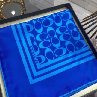 Coach Desen Twill İpek Eşarp - Saks - Organic ScarfsOrganic Scarfs