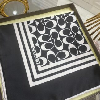 Coach Desen Twill İpek Eşarp - Siyah- Beyaz - Organic ScarfsOrganic Scarfs