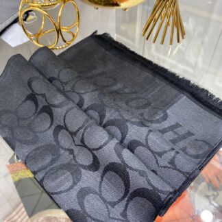 Coach Yün İpek A Kalite Çift Taraflı Marka Şal - Antrasit - Organic ScarfsOrganic Scarfs