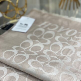 Coach Yün İpek A Kalite Çift Taraflı Marka Şal - Bej - Organic ScarfsOrganic Scarfs