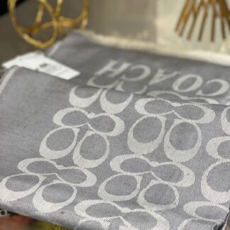 Coach Yün İpek A Kalite Çift Taraflı Marka Şal - Gri - Organic ScarfsOrganic Scarfs