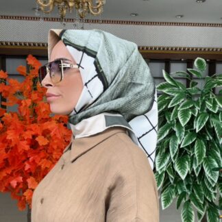 Colors Plus Comfort Kare Desen Eşarp - Ada Çayı - Organic ScarfsOrganic Scarfs
