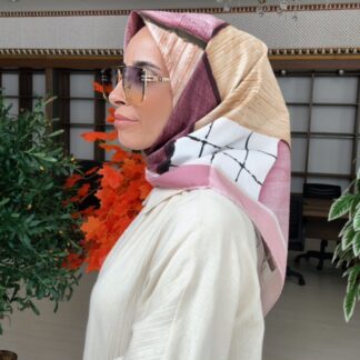 Colors Plus Comfort Kare Desen Eşarp - Gül Kurusu - Organic ScarfsOrganic Scarfs