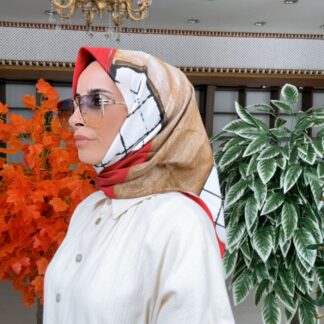 Colors Plus Comfort Kare Desen Eşarp - Kırmızı - Organic ScarfsOrganic Scarfs