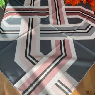 Colors Plus Marka Etnik Geometrik Desen Twill Eşarp - Siyah - Organic ScarfsOrganic Scarfs
