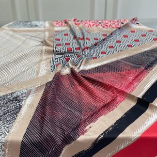 Colors Plus Marka Otantik Desen Twill Eşarp - Kırmızı - Organic ScarfsOrganic Scarfs
