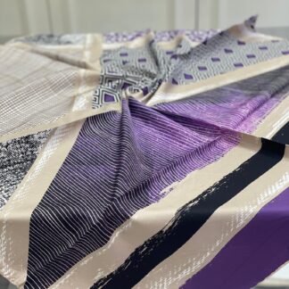 Colors Plus Marka Otantik Desen Twill Eşarp - Mor - Organic ScarfsOrganic Scarfs