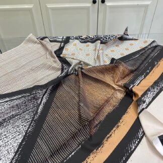 Colors Plus Marka Otantik Desen Twill Eşarp - Siyah Turunç - Organic ScarfsOrganic Scarfs