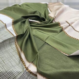 Colors Plus Marka Zincir Desen Twill Eşarp - Yeşil - Organic ScarfsOrganic Scarfs