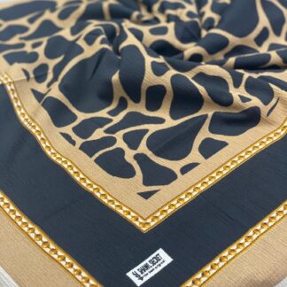 Dalmaçya Desenli Mio Cazz Eşarp - Siyah-Camel - Organic ScarfsOrganic Scarfs