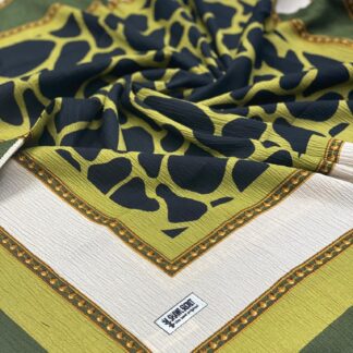 Dalmaçya Desenli Mio Cazz Eşarp - Yağ Yeşili - Organic ScarfsOrganic Scarfs