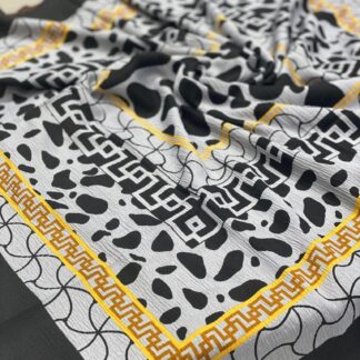 Dalmaçya Etnik Desenli Mio Cazz Eşarp - Gri - Organic ScarfsOrganic Scarfs