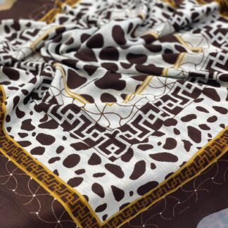 Dalmaçya Etnik Desenli Mio Cazz Eşarp - Kahverengi - Organic ScarfsOrganic Scarfs