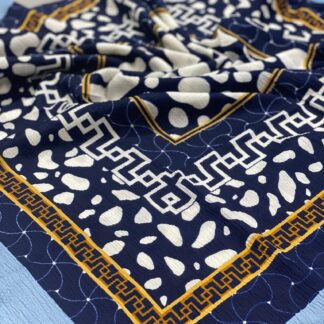Dalmaçya Etnik Desenli Mio Cazz Eşarp - Mavi - Organic ScarfsOrganic Scarfs