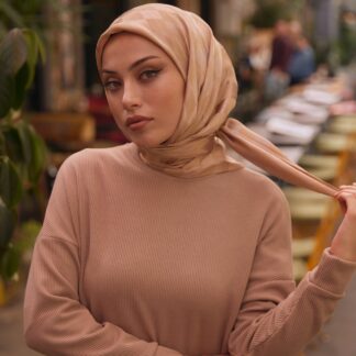 Dama Desen Jakar Eşarp - Gold - Organic ScarfsOrganic Scarfs