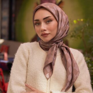 Dama Desen Jakar Eşarp - Mocha - Organic ScarfsOrganic Scarfs