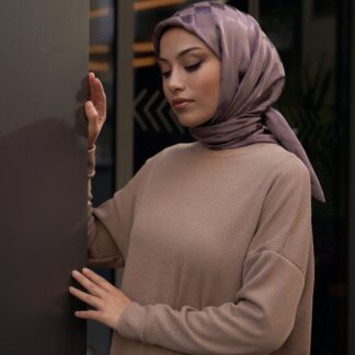 Dama Desen Jakar Eşarp - Vizon - Organic ScarfsOrganic Scarfs