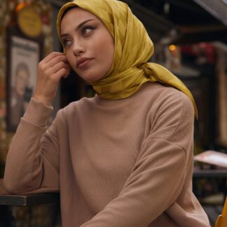 Dama Desen Jakar Eşarp - Yağ Yeşili - Organic ScarfsOrganic Scarfs