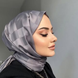 Dama Desen Jakar Şal - Antrasit - Organic ScarfsOrganic Scarfs