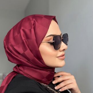 Dama Desen Jakar Şal - Bordo - Organic ScarfsOrganic Scarfs