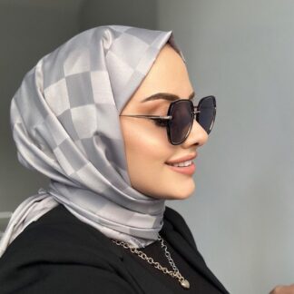 Dama Desen Jakar Şal - Gri - Organic ScarfsOrganic Scarfs