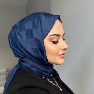 Dama Desen Jakar Şal - Lacivert - Organic ScarfsOrganic Scarfs