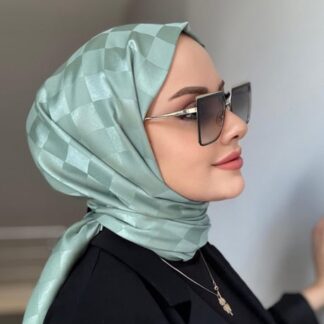 Dama Desen Jakar Şal - Mint - Organic ScarfsOrganic Scarfs