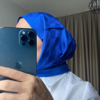 Dama Desen Jakar Şal - Saks - Organic ScarfsOrganic Scarfs
