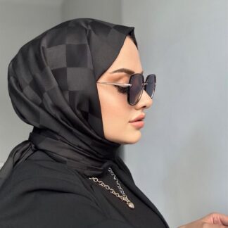 Dama Desen Jakar Şal - Siyah - Organic ScarfsOrganic Scarfs